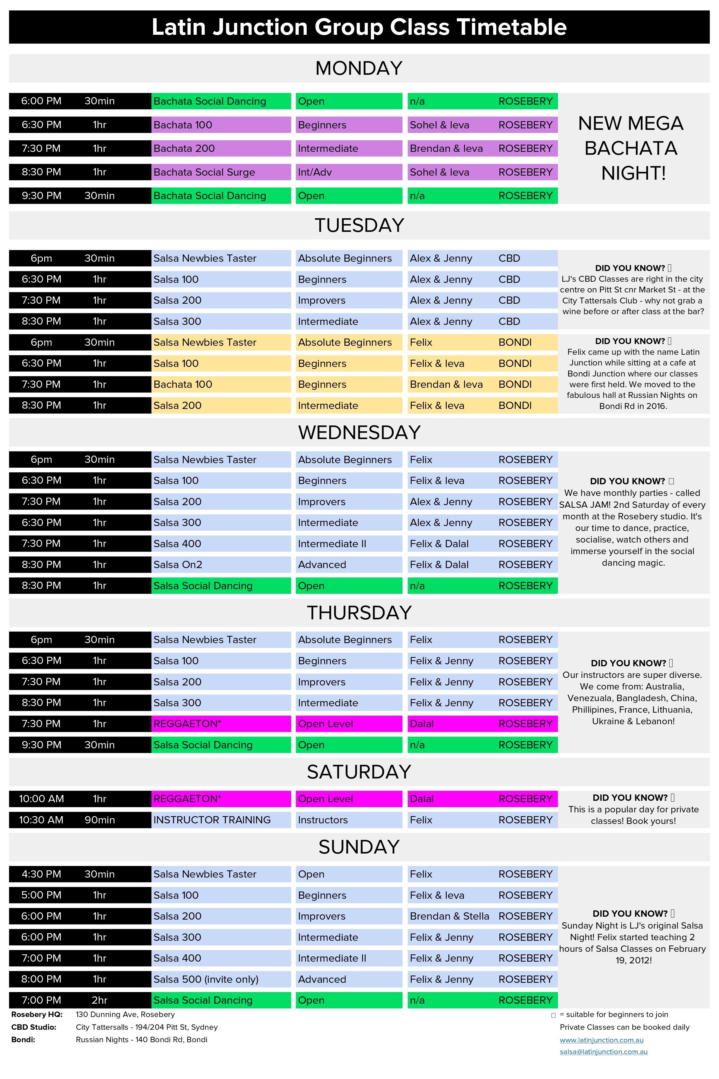 Timetable · LatinJunction